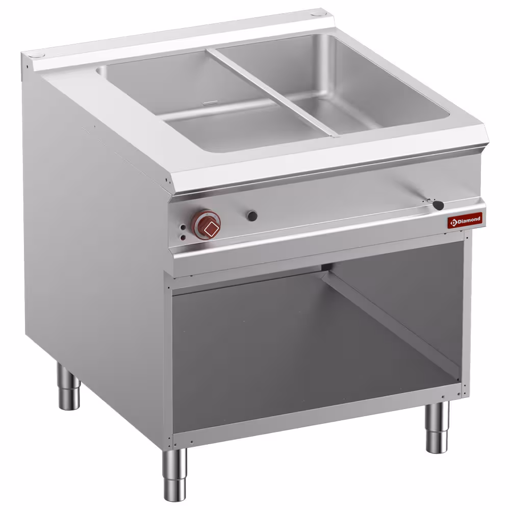 Bain-marie électrique 8x 1/3-150 mm,  armoire ouverte - restauration professionnel de qualité