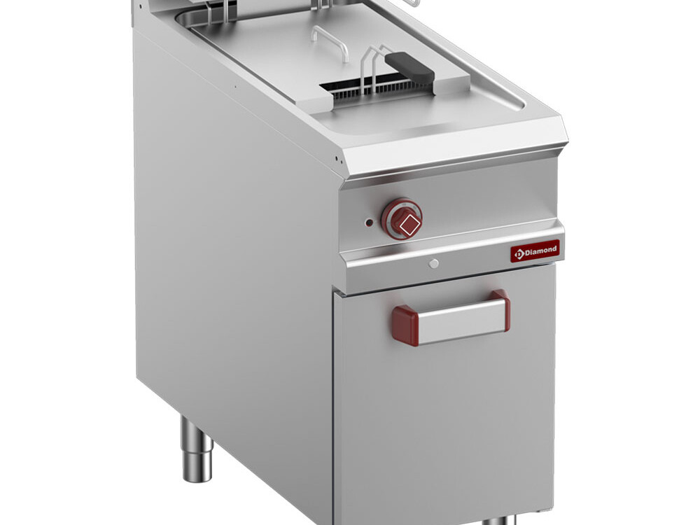 Friteuse électrique 1 cuve 18 lit. sur meuble fermé - équipement professionnel de qualité