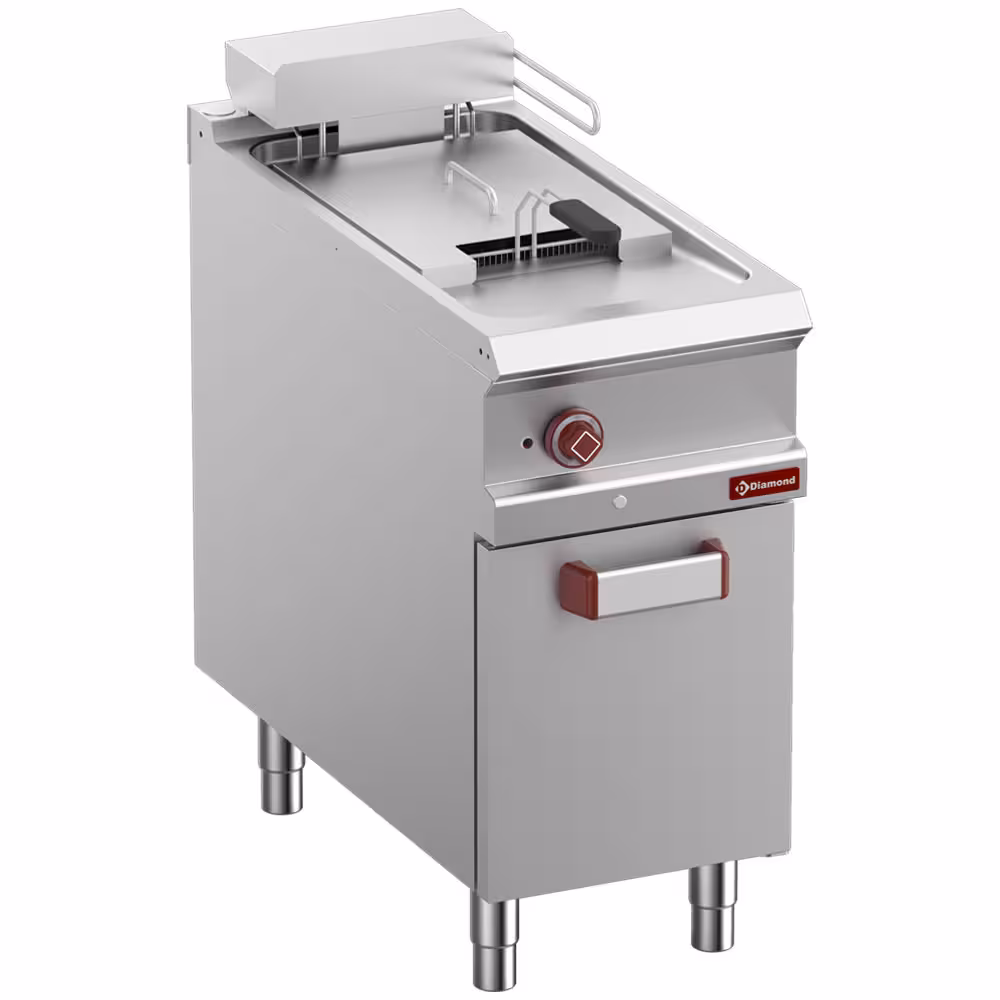 Friteuse électrique 1 cuve 18 lit. sur meuble fermé - équipement professionnel de qualité