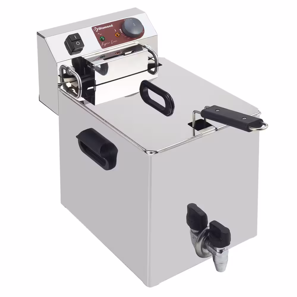 Friteuse de table électrique 10 litres + robinet de vidange - restauration professionnel de qualité