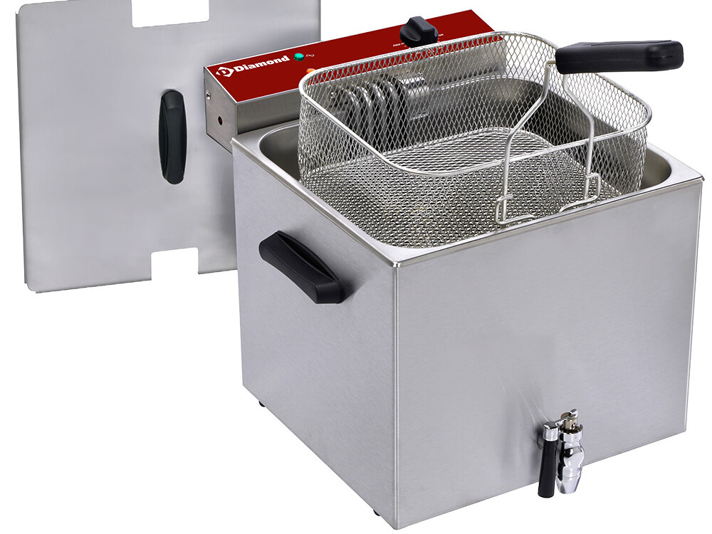Friteuse électrique.de table 12 Lit.+ robinet de vidange - équipement professionnel de qualité