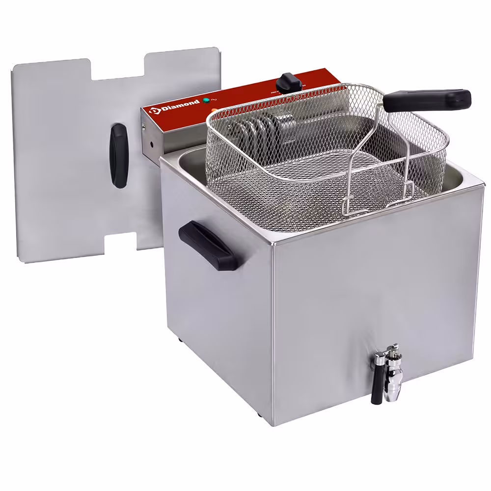 Friteuse électrique.de table 12 Lit.+ robinet de vidange - équipement professionnel de qualité