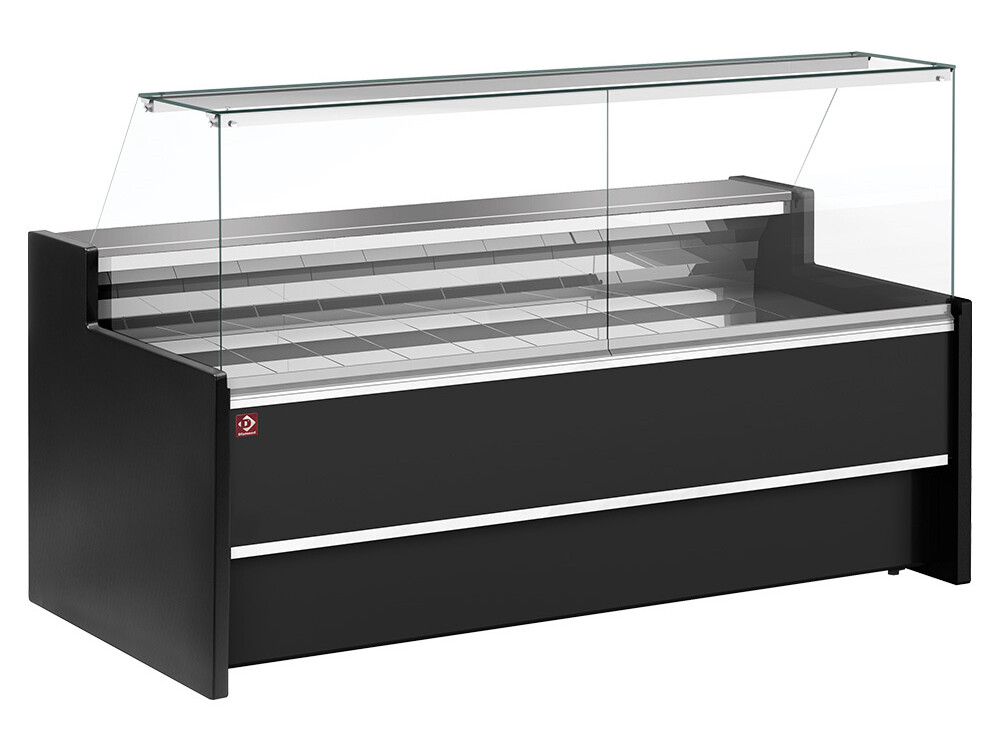 Comptoir vitrine réfrigéré à vitre droite 90°,  vent... - cuisine professionnel de qualité