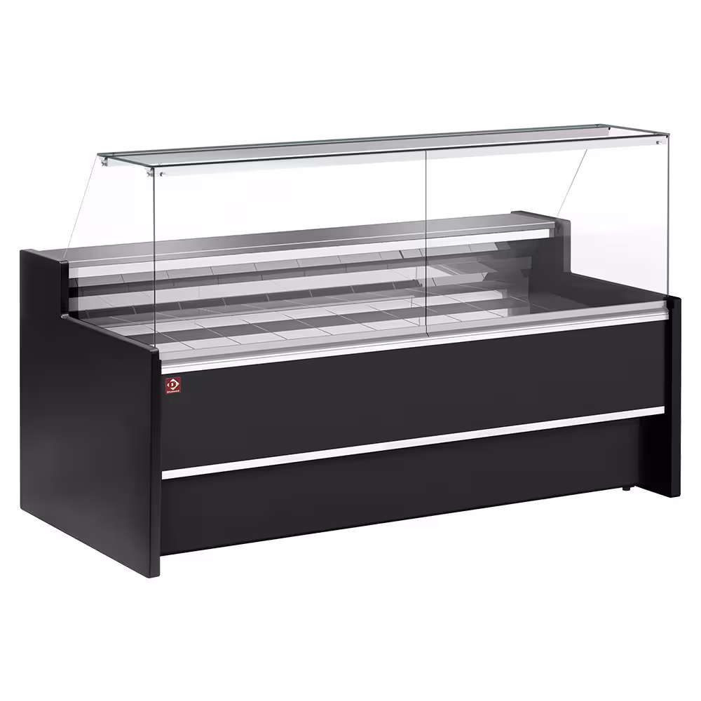 Comptoir vitrine réfrigéré à vitre droite 90°,  vent... - cuisine professionnel de qualité