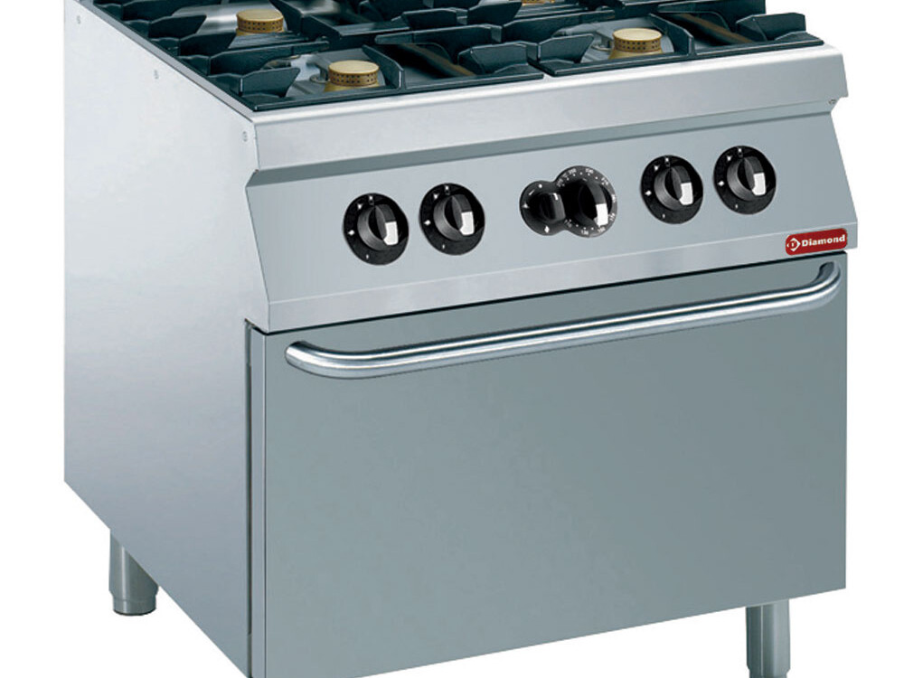 Founeau 4 feux 5, 5 kW,  four gaz 2/1 - restauration professionnel de qualité