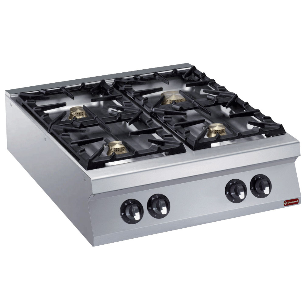 Cuisinière 4 feux vifs gaz -- - restauration professionnel de qualité