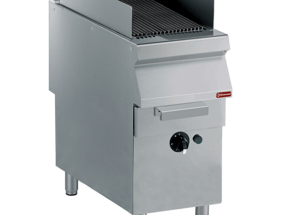 Grill vapeur,  grille en fonte,  sur piétement - équipement professionnel de qualité