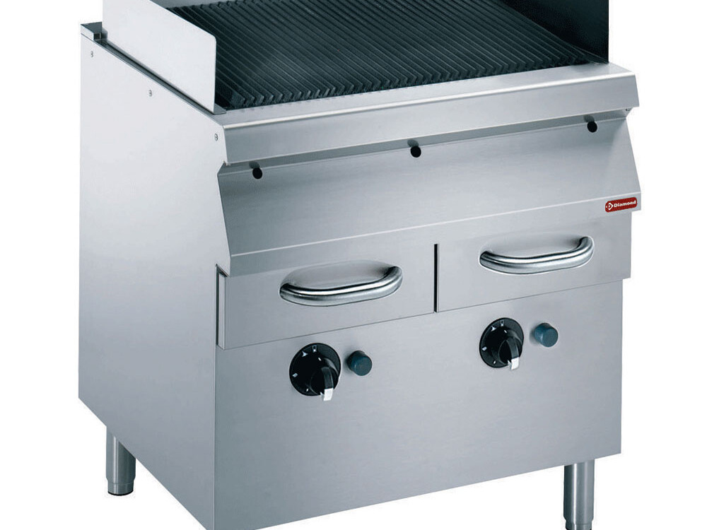 Grill vapeur, grille en fonte, sur piétement - restauration professionnel de qualité