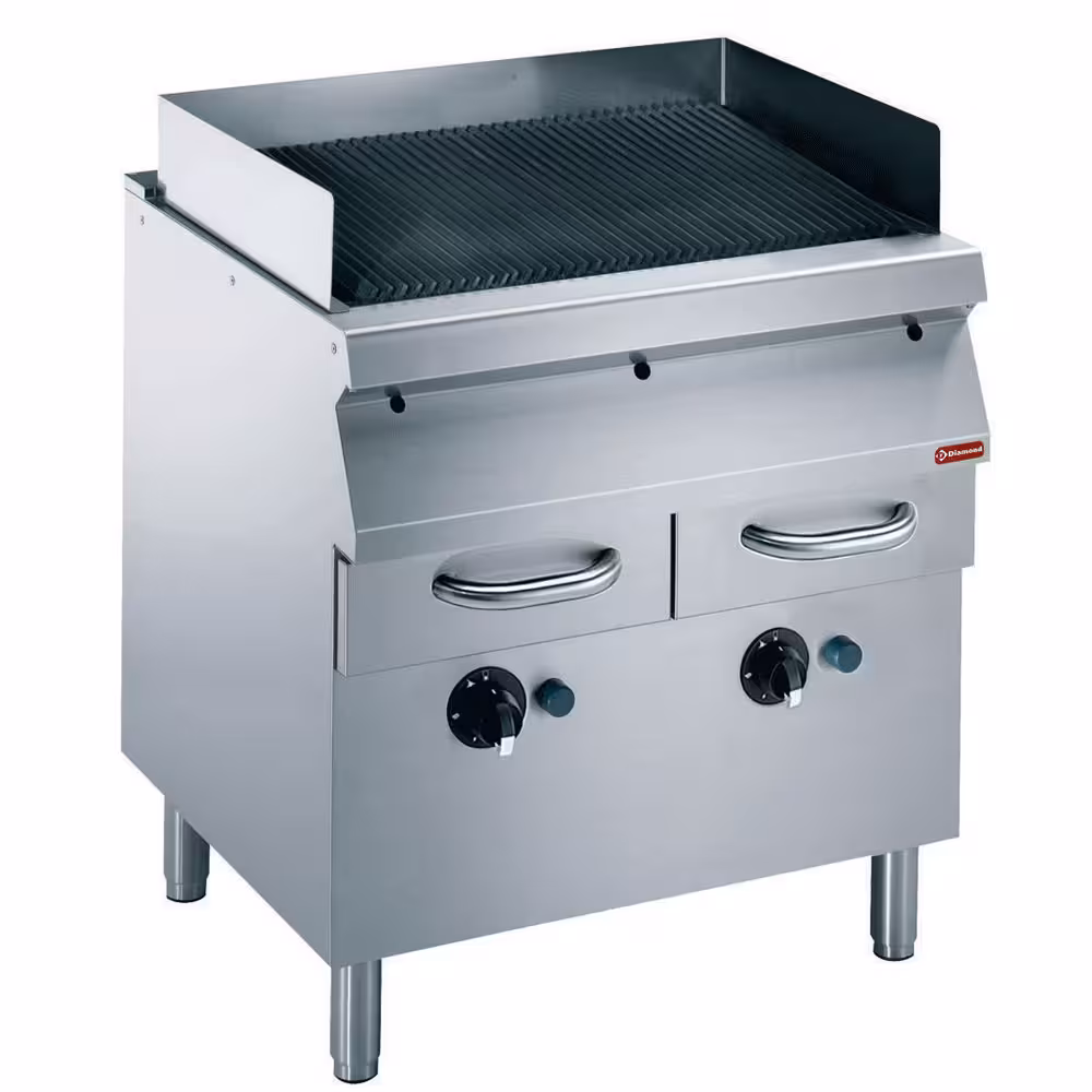 Grill vapeur,  grille en fonte,  sur piétement - restauration professionnel de qualité