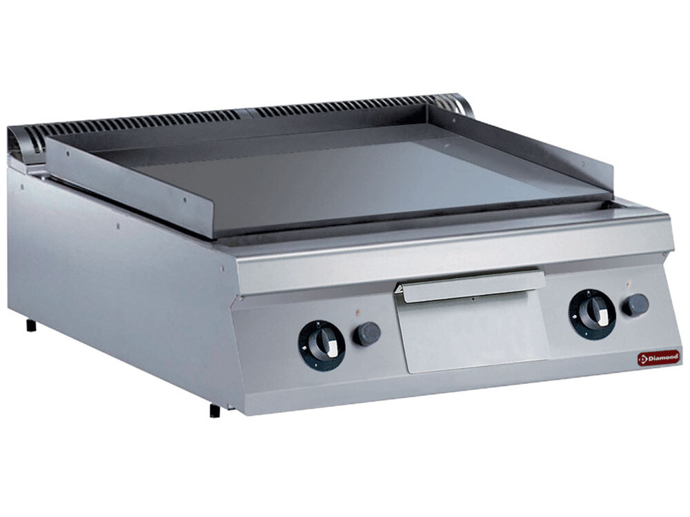 Plaque de cuisson gaz,  lisse,  chrome dur -- - cuisine professionnel de qualité