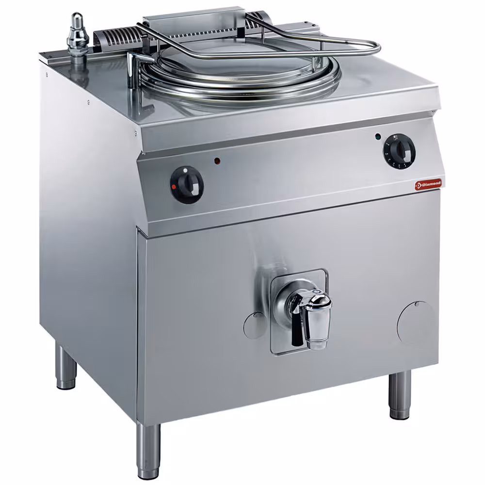 Marmite gaz 150 litres,  chauffage indirect,  sur meuble - restauration professionnel de qualité