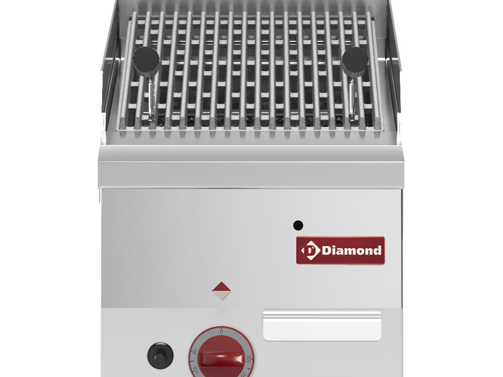 Grill pierres de lave gaz avec grille de cuisson en fonte... - équipement professionnel de qualité