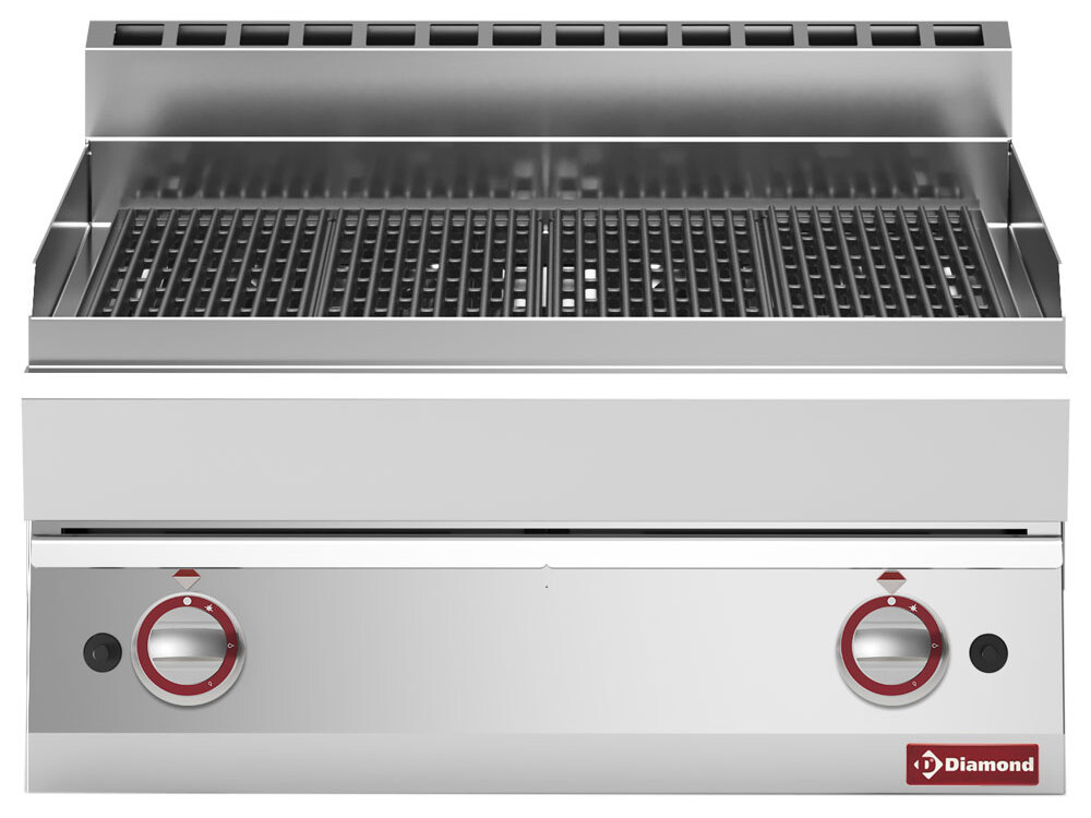 Grill-vapeur gaz, avec grille de cuisson en fonte -Top- - professionnel professionnel de qualité
