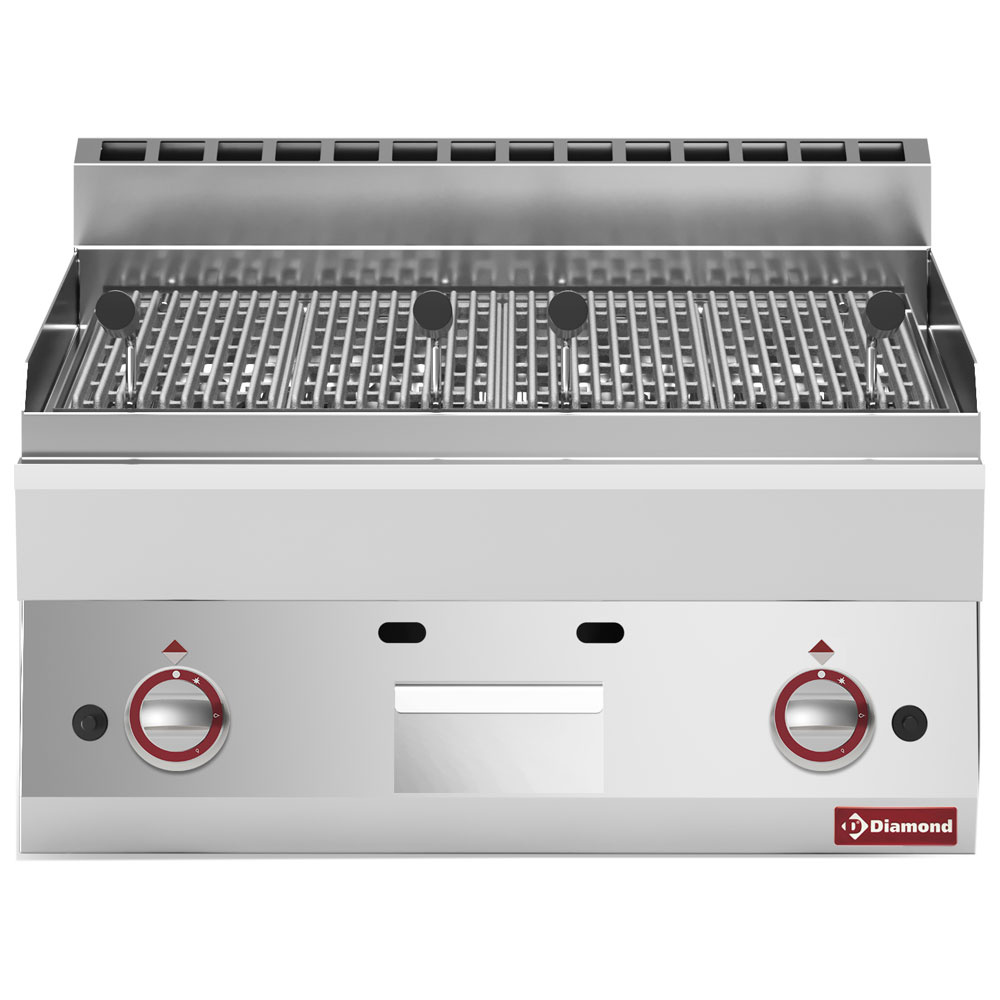 Grill pierre de lave gaz,  grille de cuisson en fonte -Top- - professionnel professionnel de qualité