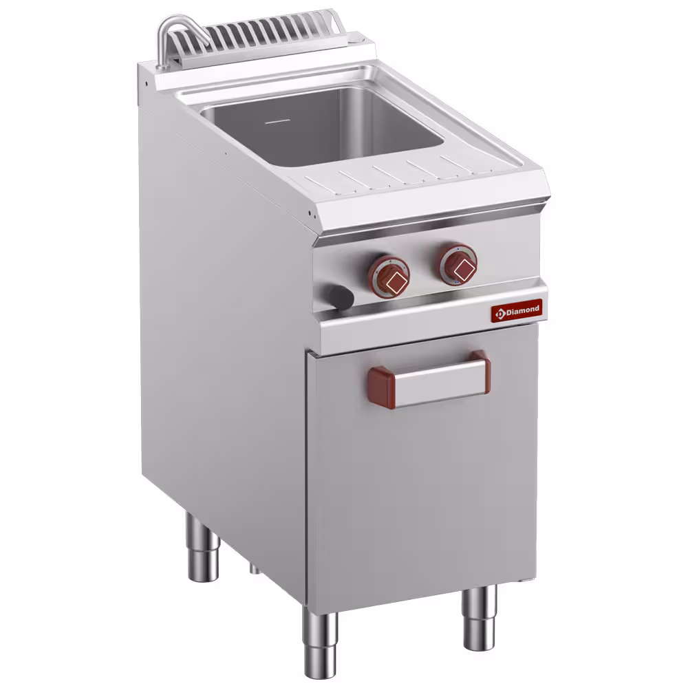 Cuiseur à pâtes gaz 1 cuve 26 Lt (s/paniers),  sur armoire - équipement professionnel de qualité
