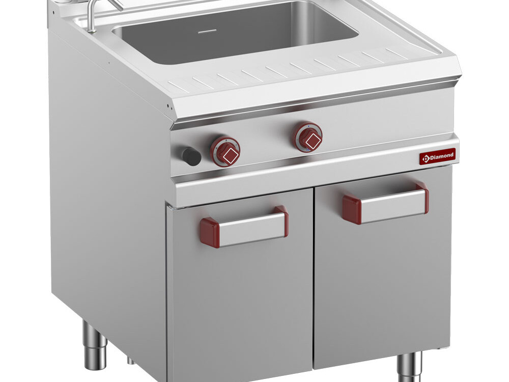 Cuiseur à pâtes gaz 1 cuve 40 Lt (s/paniers), sur armoire - cuisine professionnel de qualité