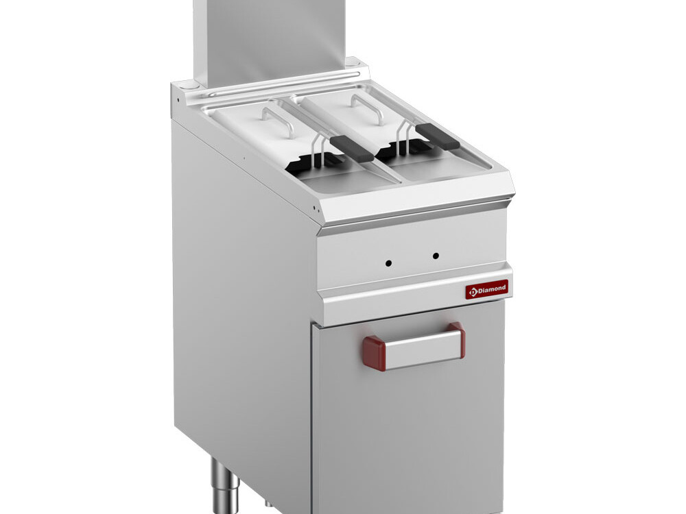 Friteuse gaz 2 cuves de 7 litres sur armoire - professionnel professionnel de qualité