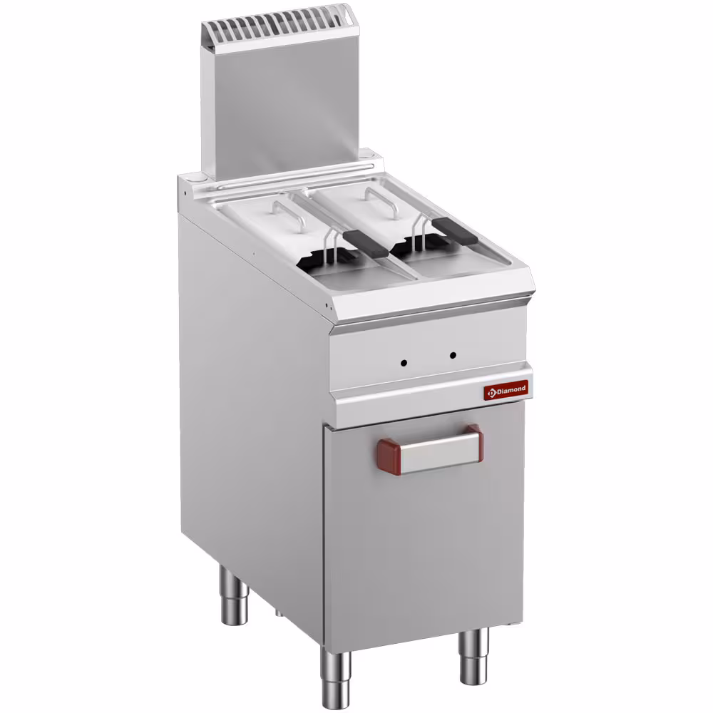 Friteuse gaz 2 cuves de 7 litres sur armoire - professionnel professionnel de qualité
