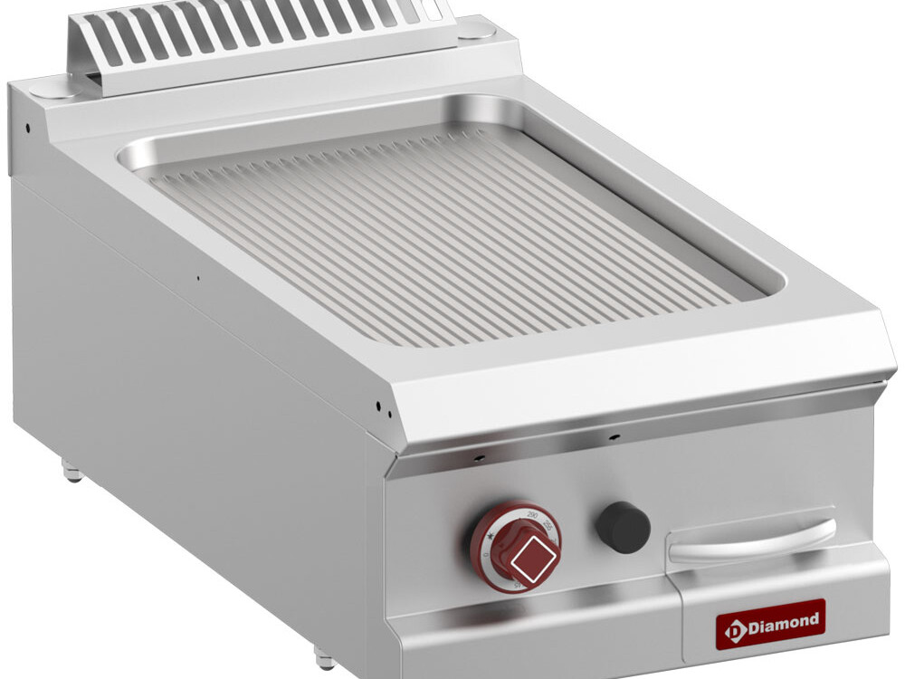 Plaque de cuisson gaz rainurée, module 1/2 -Top- - restauration professionnel de qualité