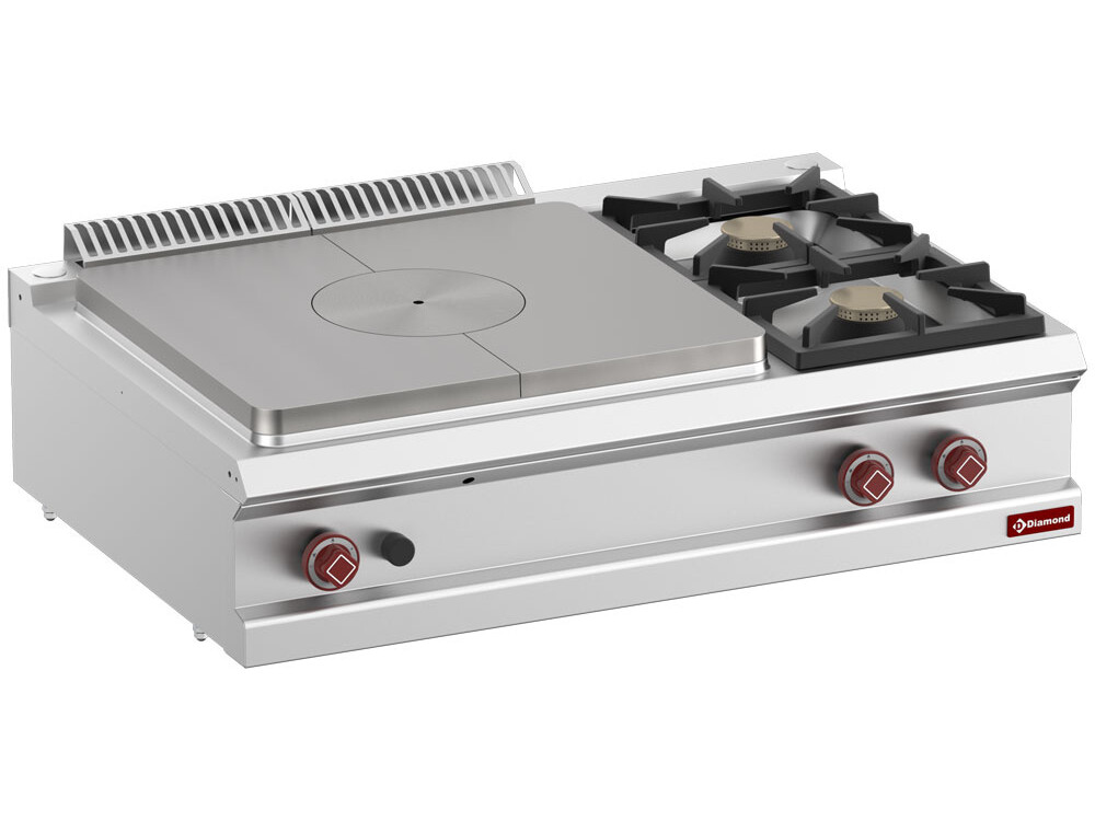 Cuisinière 2 feux vifs, taque coup de feu gaz-Top- - professionnel professionnel de qualité