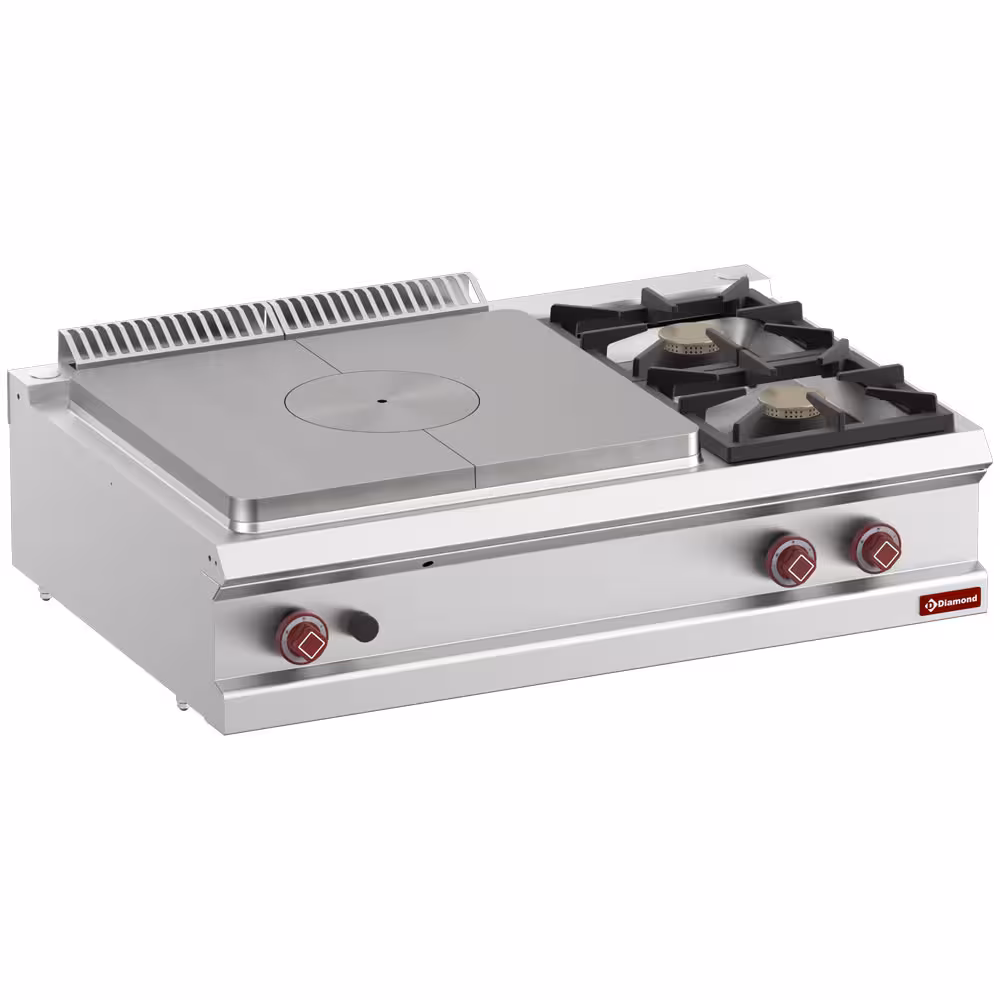 Cuisinière 2 feux vifs,  taque coup de feu gaz-Top- - professionnel professionnel de qualité