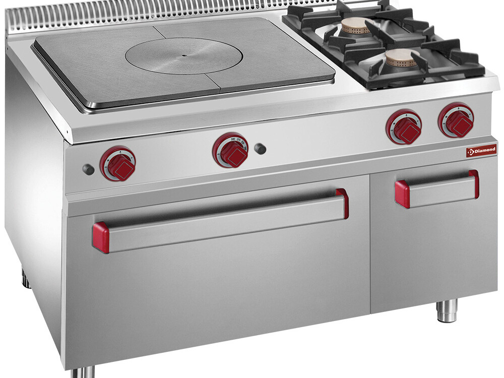 Fourneau taque coup de feu,  2 feux gaz,  four 2/1,  armo... - restauration professionnel de qualité