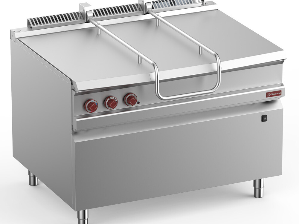 Sauteuse basculante gaz,  cuve inox 120 lit. sur meuble - professionnel professionnel de qualité