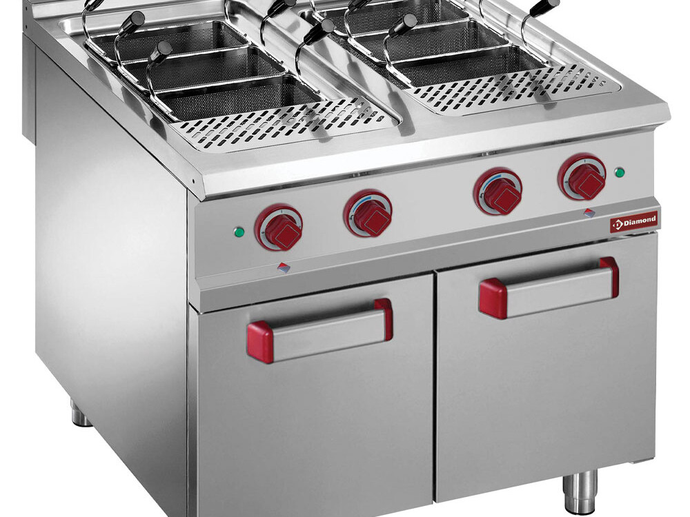 Cuiseur à pâtes gaz, 2 cuves 40 lit. sur meuble fermé... - cuisine professionnel de qualité
