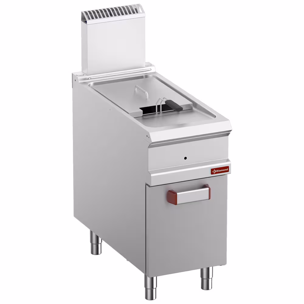 Friteuse gaz 1 cuve 18 lit. (18 kW) sur meuble fermé - restauration professionnel de qualité