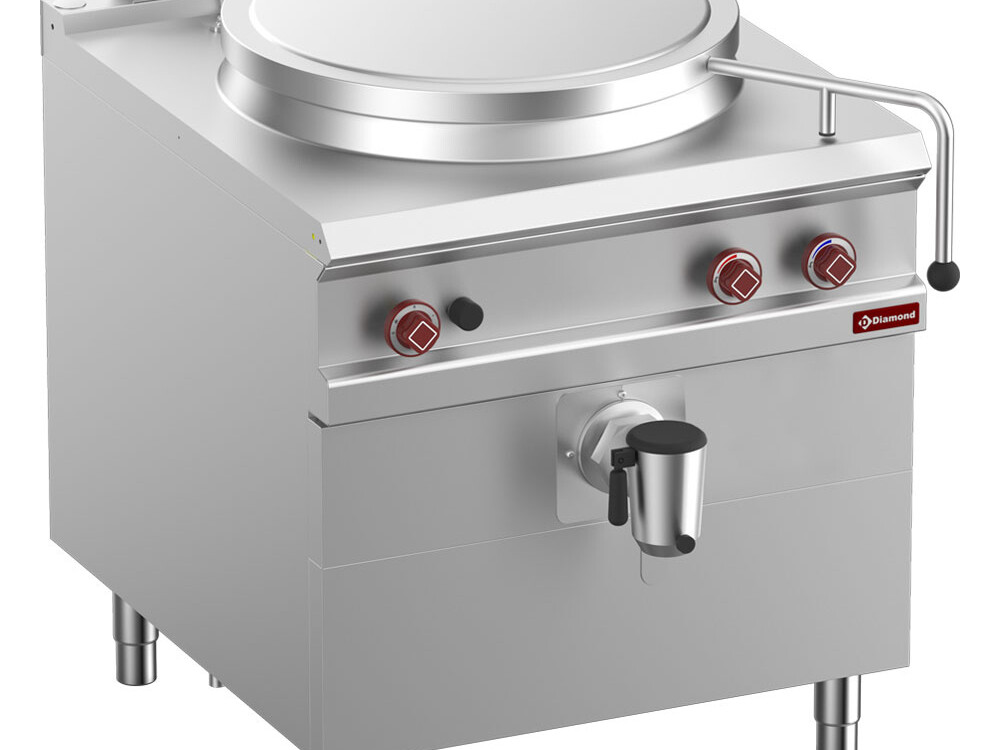 Marmite gaz,  cuve 100 lit. chauffage direct,  sur meuble - restauration professionnel de qualité