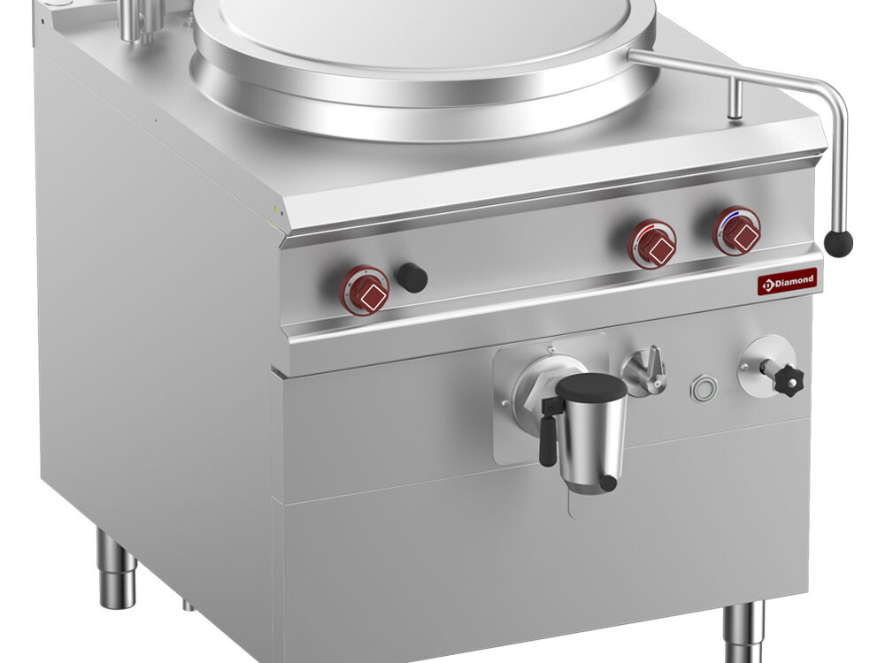 Marmite gaz,  cuve 100 lit. chauffage indirect,  sur meuble - professionnel professionnel de qualité