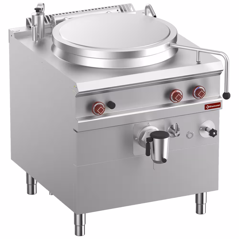 Marmite gaz,  cuve 100 lit. chauffage indirect,  sur meuble - professionnel professionnel de qualité