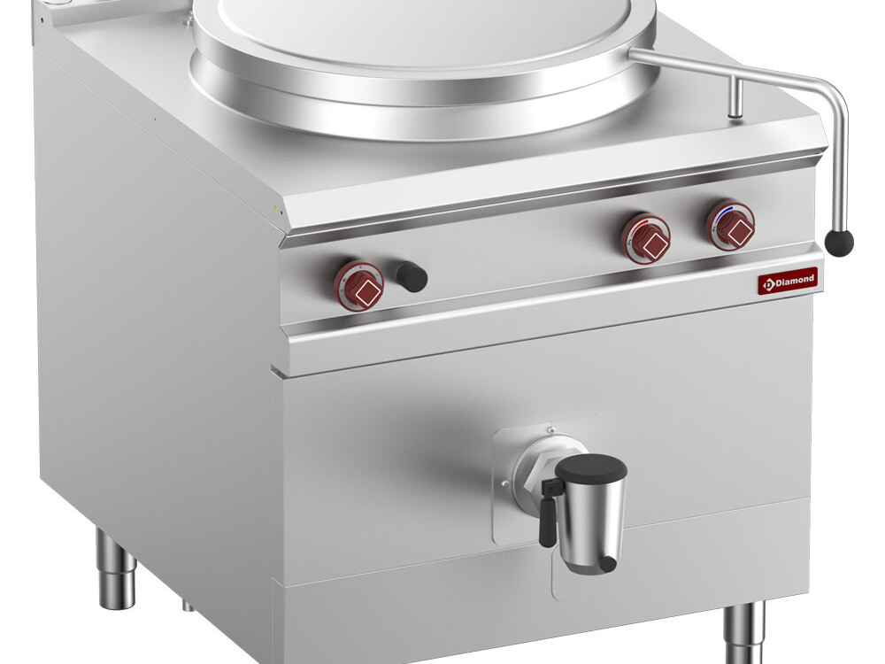 Marmite gaz, cuve 150 lit. chauffage direct, sur meuble - cuisine professionnel de qualité