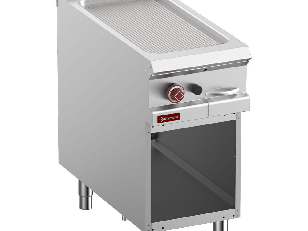 Plaque de cuisson rainurée gaz module 1/2,  armoire ouverte - professionnel professionnel de qualité