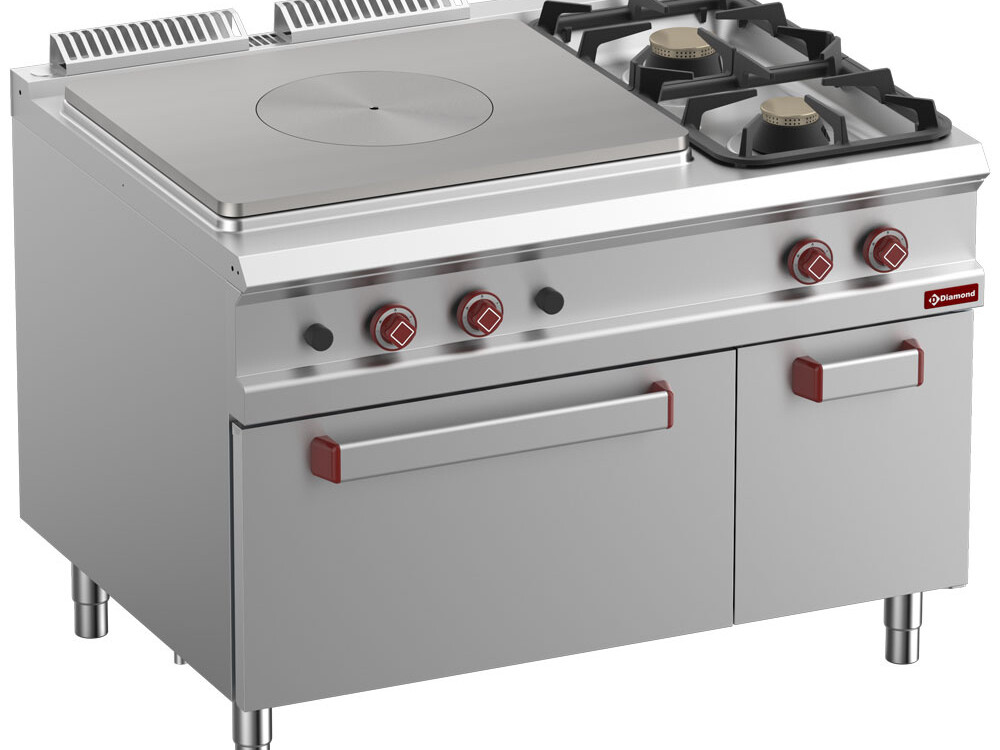 Fourneau taque coup de feu, 2 feux, four 2/1, armoire ... - professionnel professionnel de qualité