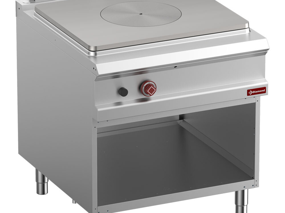 Fourneau taque coup de feu gaz, armoire ouverte - équipement professionnel de qualité