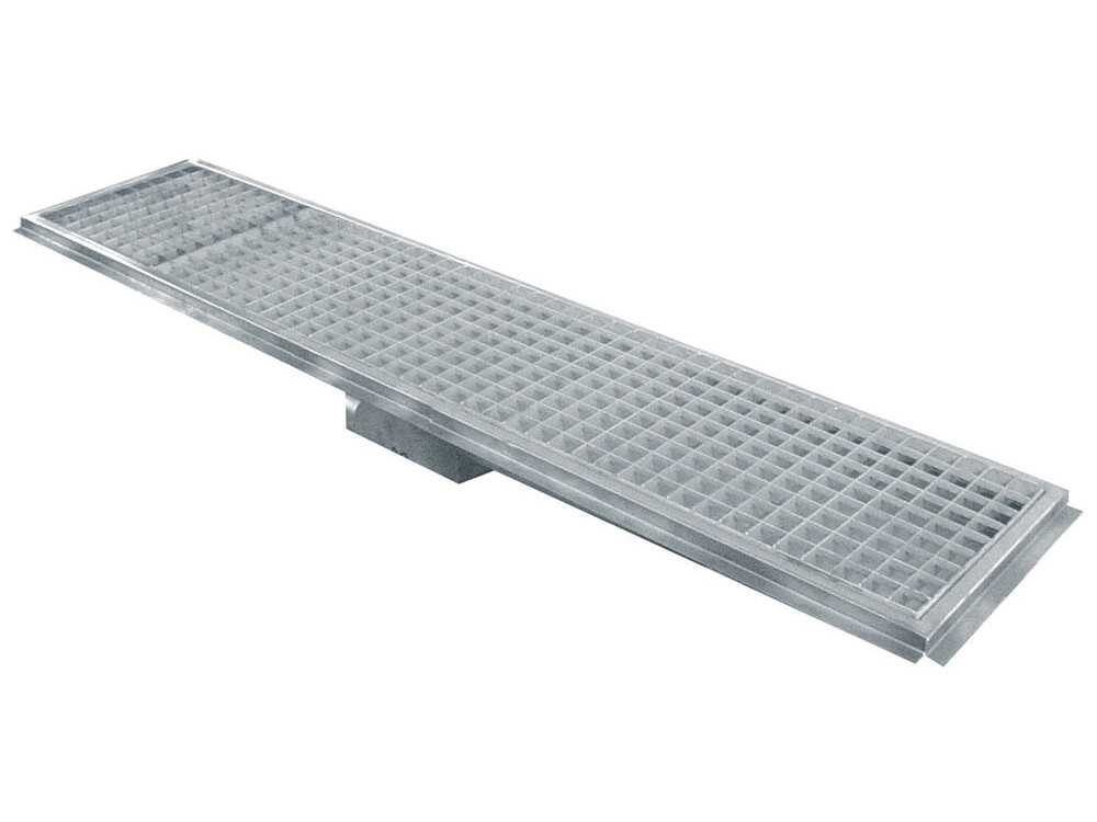 Caniveau de sol inox 900x300, sortie latérale - professionnel professionnel de qualité