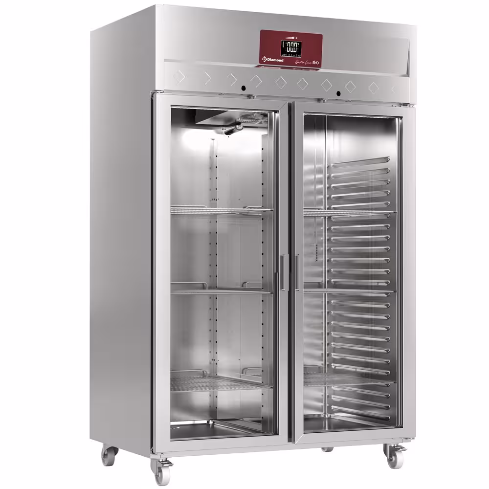 Armoire frigorifique ventilée 1400 Lit. 2 portes vitrée... - cuisine professionnel de qualité