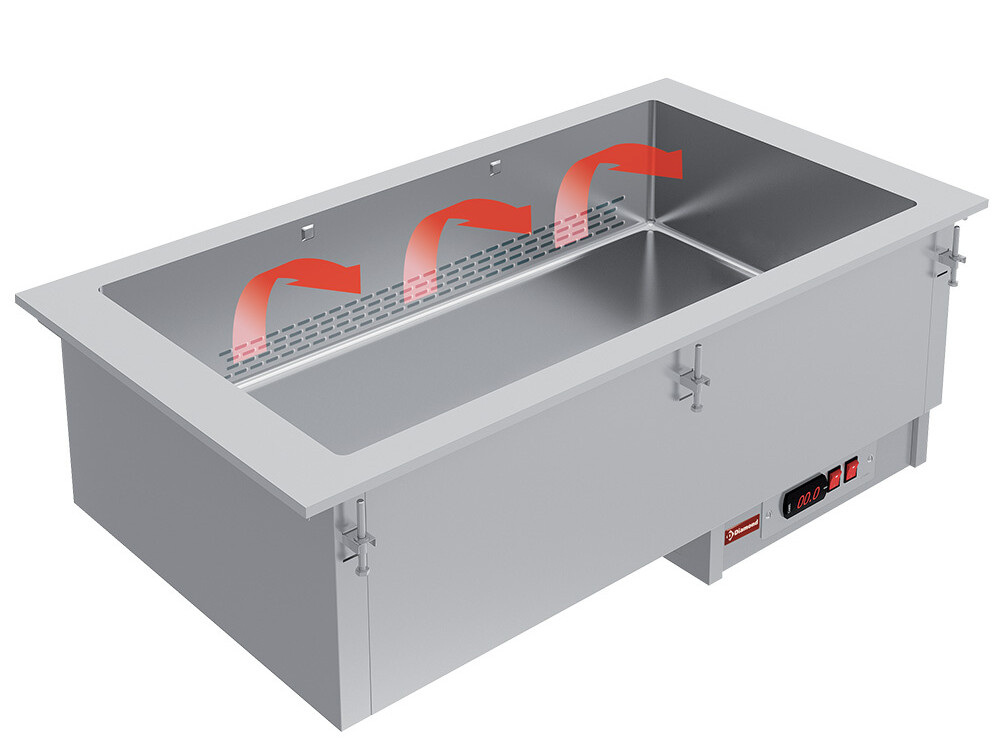 Elément bain-marie 4 1/1 - à sec - ventilé - restauration professionnel de qualité