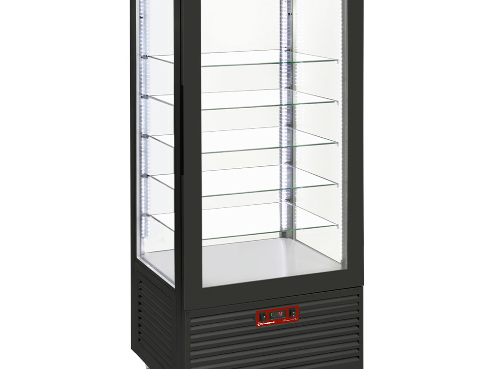 Vitrine 4 faces T° négative,  5 étagères en verre ,  ... - restauration professionnel de qualité