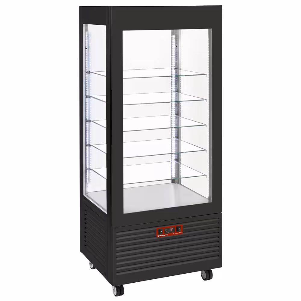 Vitrine 4 faces T° négative,  5 étagères en verre ,  ... - restauration professionnel de qualité