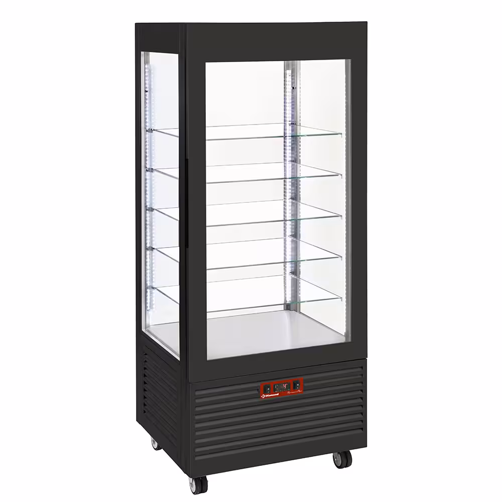 Vitrine 4 faces T° positive,  5 étagères en verre,  ve... - cuisine professionnel de qualité