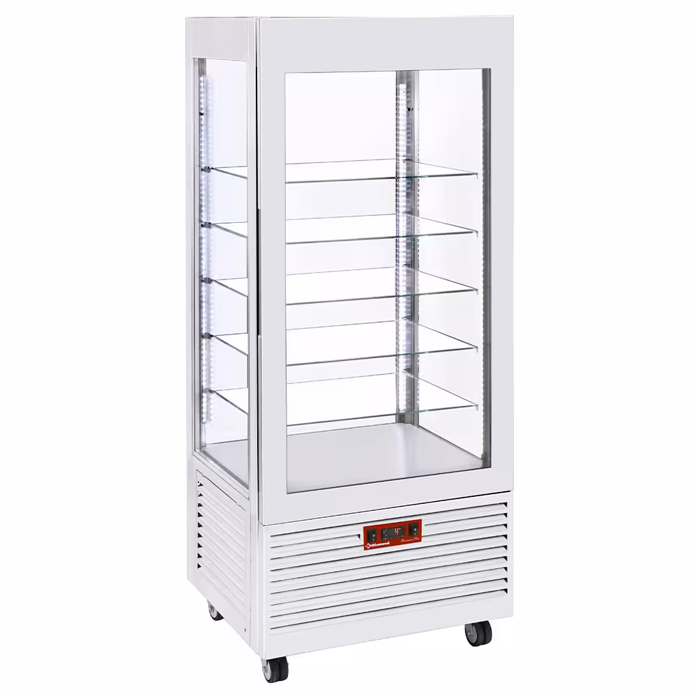 Vitrine 4 faces T° positive,  5 étagères en verre,  ve... - professionnel professionnel de qualité