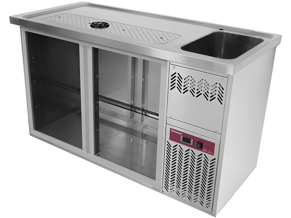 Comptoir bar 2 compartiments,  égoutoir+grille,  1 cuve ... - cuisine professionnel de qualité