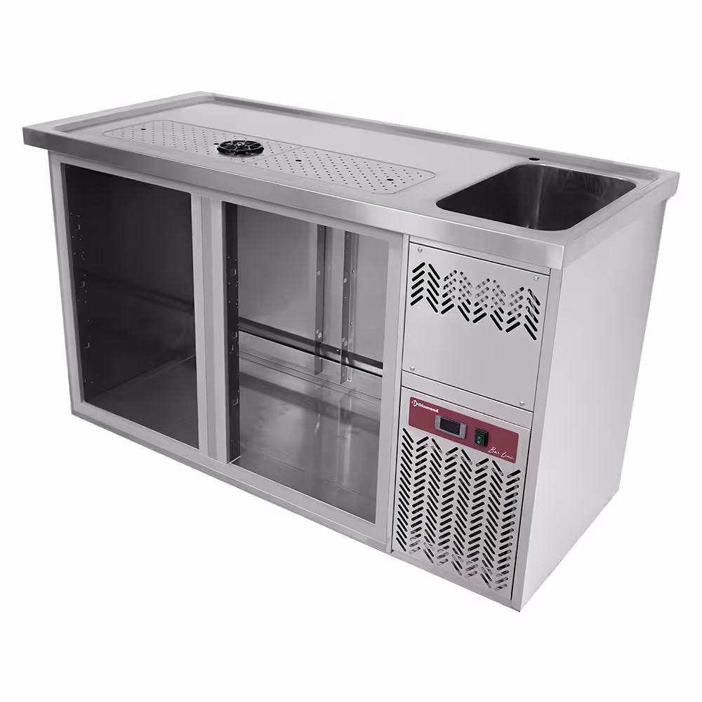 Comptoir bar 2 compartiments,  égoutoir+grille,  1 cuve ... - cuisine professionnel de qualité