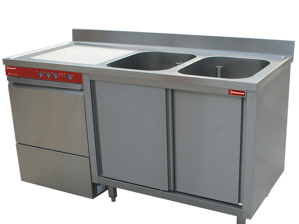 Ensemble plonge sur armoire/lave-vaisselle - cuisine professionnel de qualité