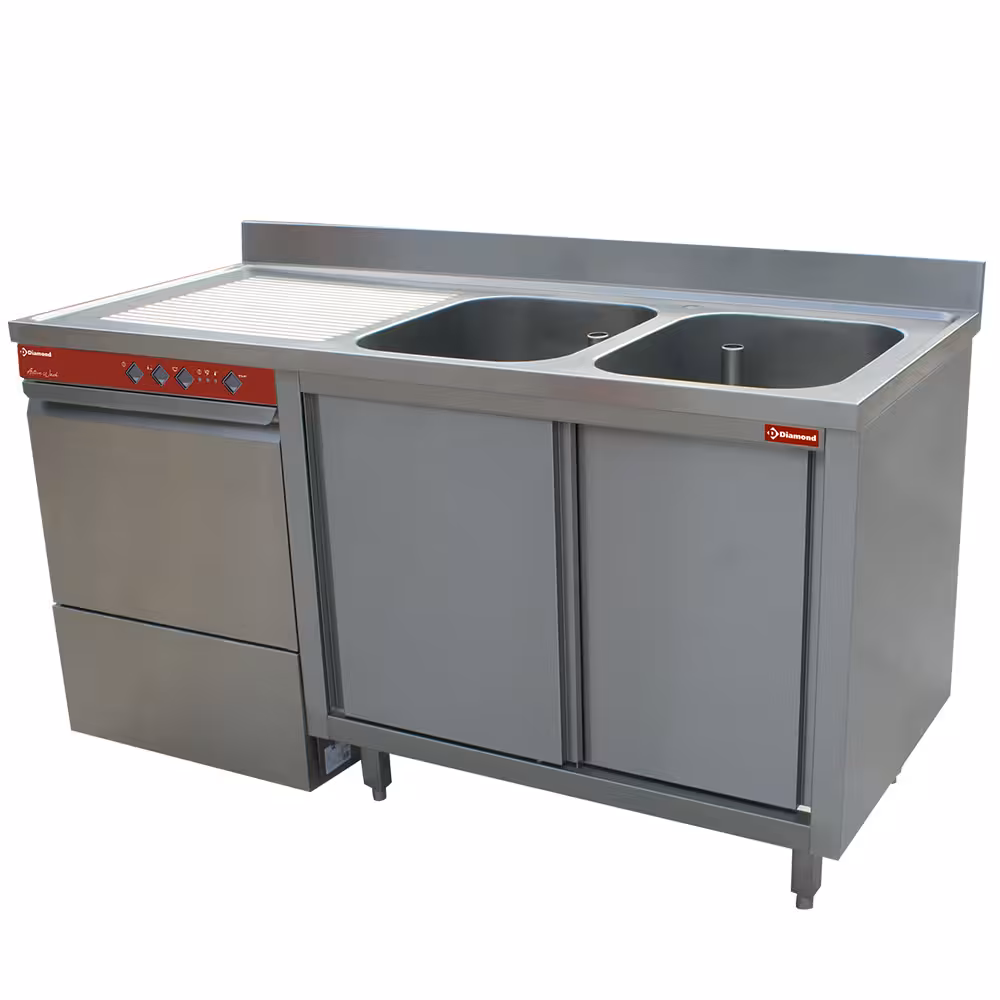 Ensemble plonge sur armoire/lave-vaisselle - cuisine professionnel de qualité
