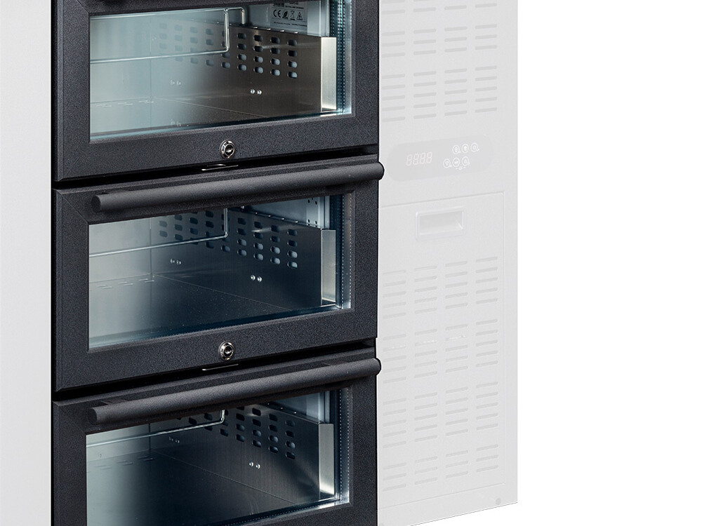 Kit bloc tiroirs vitrés (1/3 + 1/3 + 1/3) x ... - professionnel professionnel de qualité