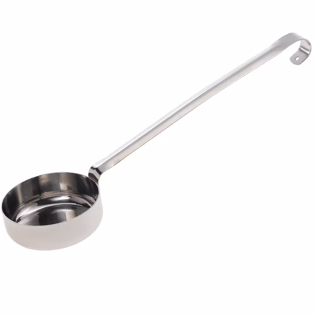 Louche en acier inox,  fond plat 170 gr - équipement professionnel de qualité