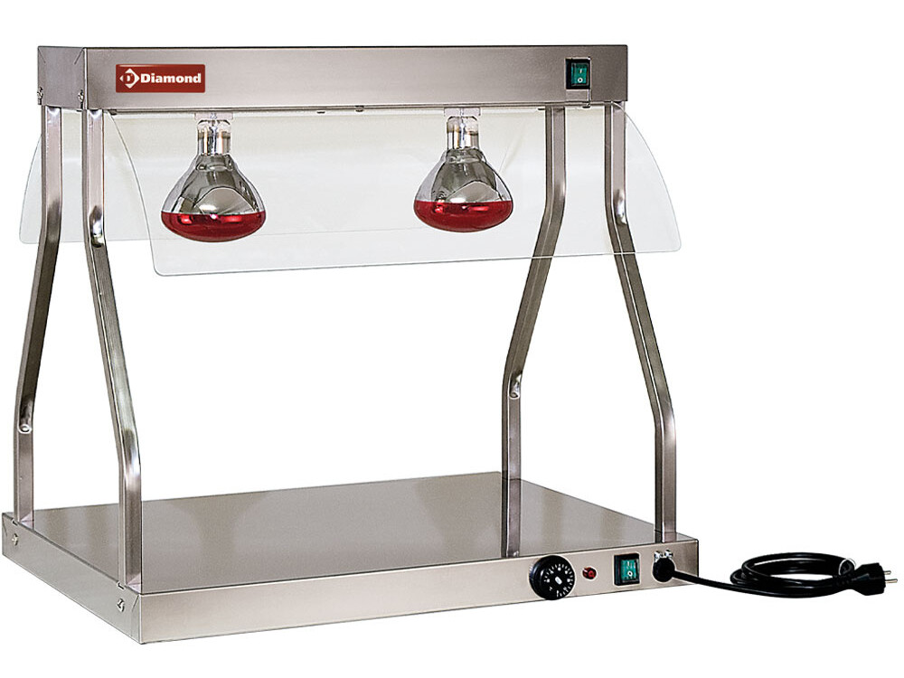 Pont et top chauffants,  lampes infrarouges (2x 250 W) - cuisine professionnel de qualité